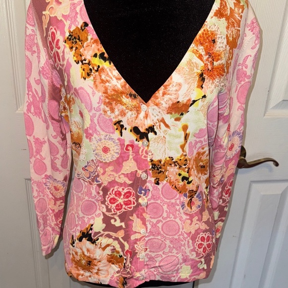 BCBGMaxAzria Pink Floral Button Down Shirt - Picture 11 of 17